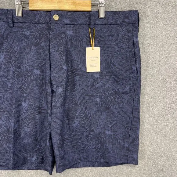Peter Millar‎ Crown Sport Shorts Mens 38 Floral Blue golf chino pants